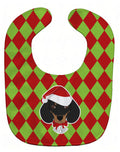 Christmas Dachshund Baby Bib Easy-Clean Baby Bib Baby Feeding Accessory Baby Mealtime Essential, 10 x 13, Multicolor