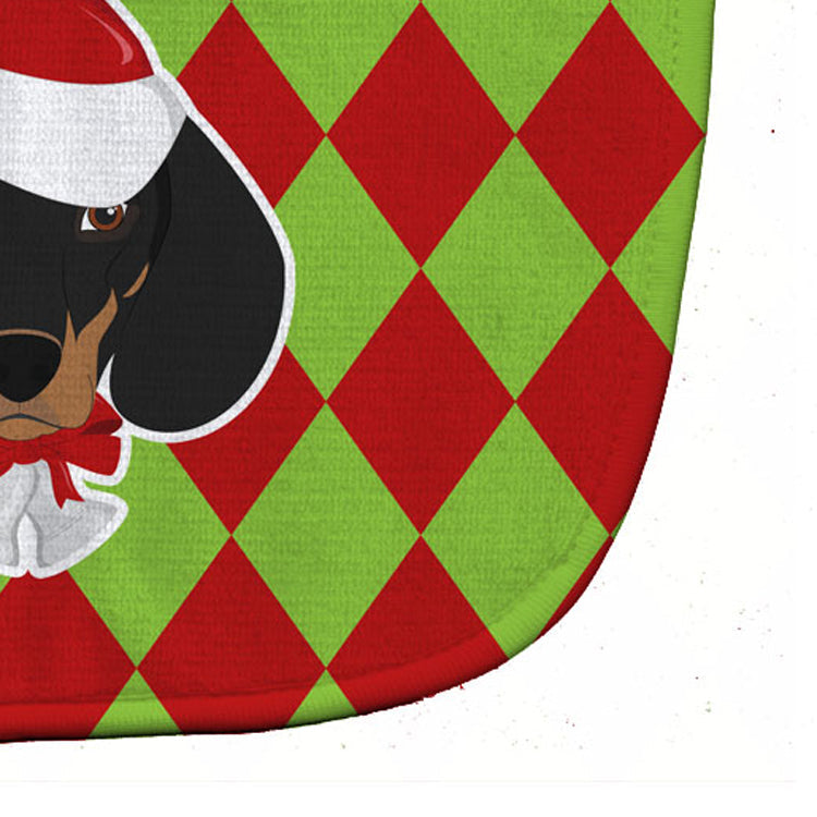 Christmas Dachshund Baby Bib Easy-Clean Baby Bib Baby Feeding Accessory Baby Mealtime Essential, 10 x 13, Multicolor