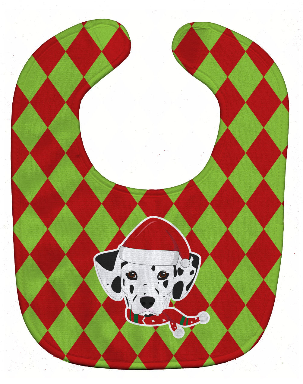 Christmas Dalmatian Baby Bib Easy-Clean Baby Bib Baby Feeding Accessory Baby Mealtime Essential, 10 x 13, Multicolor