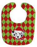 Christmas Dalmatian Baby Bib Easy-Clean Baby Bib Baby Feeding Accessory Baby Mealtime Essential, 10 x 13, Multicolor