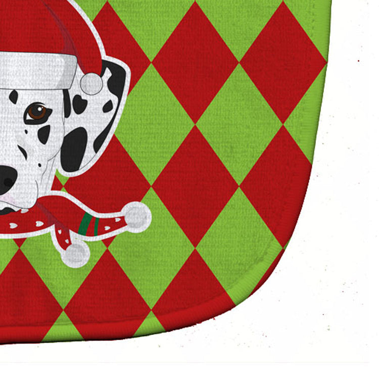 Christmas Dalmatian Baby Bib Easy-Clean Baby Bib Baby Feeding Accessory Baby Mealtime Essential, 10 x 13, Multicolor