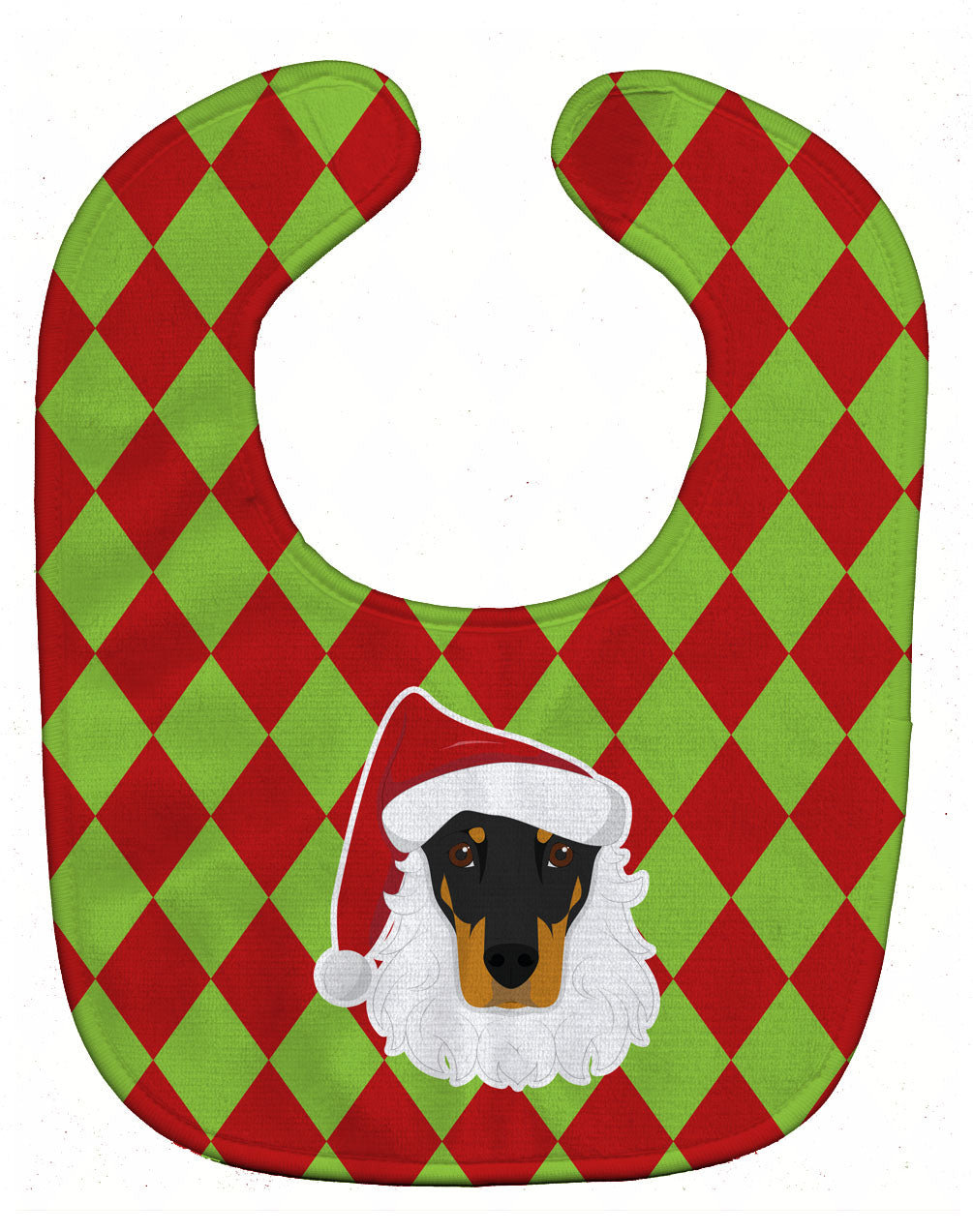 Christmas Doberman Baby Bib Easy-Clean Baby Bib Baby Feeding Accessory Baby Mealtime Essential, 10 x 13, Multicolor