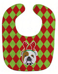 Christmas English Bulldog Baby Bib Easy-Clean Baby Bib Baby Feeding Accessory Baby Mealtime Essential, 10 x 13, Multicolor