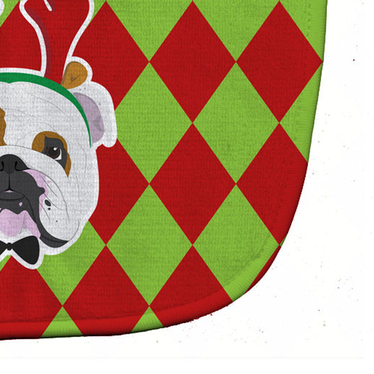 Christmas English Bulldog Baby Bib Easy-Clean Baby Bib Baby Feeding Accessory Baby Mealtime Essential, 10 x 13, Multicolor