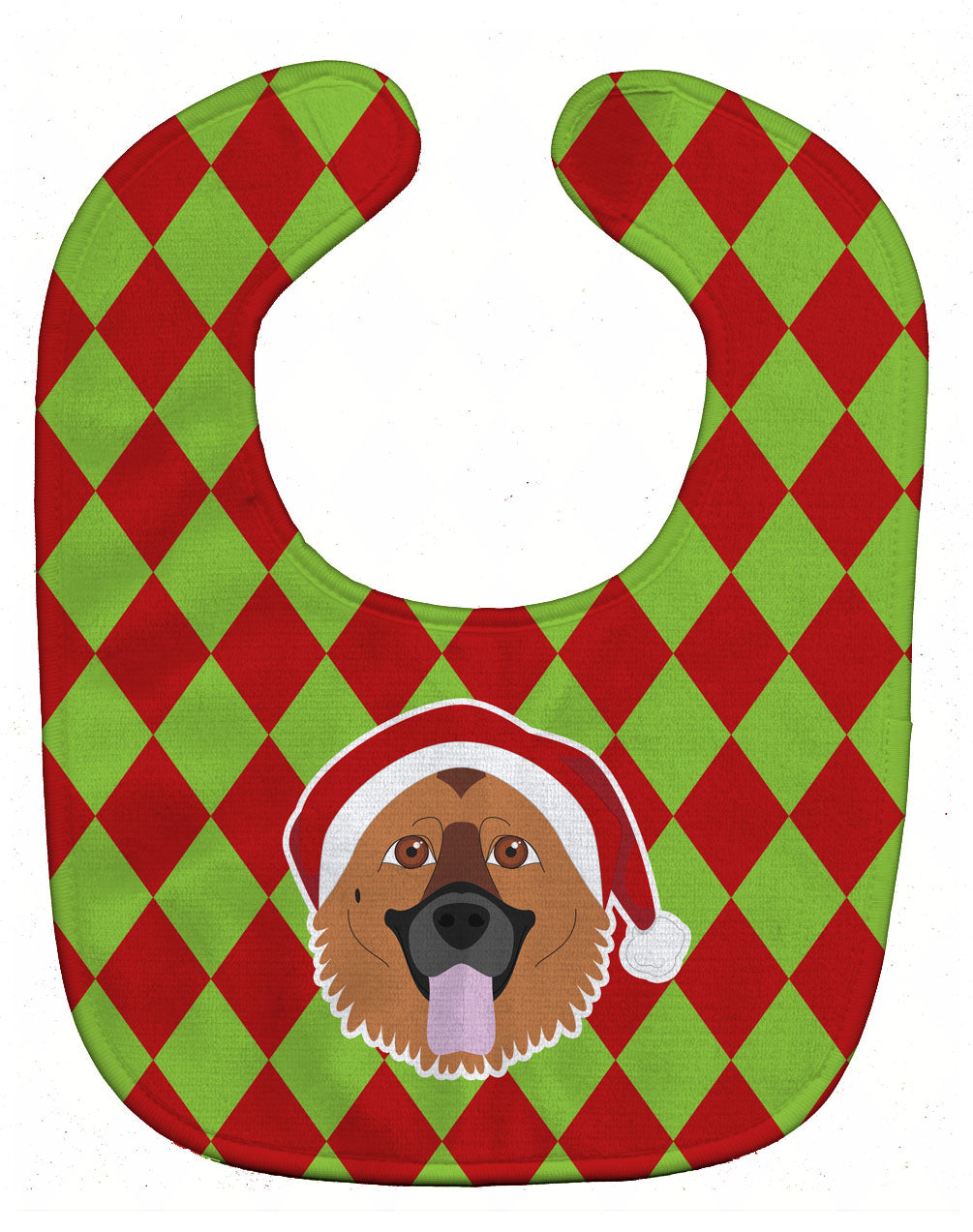 Christmas German Shepherd Baby Bib Easy-Clean Baby Bib Baby Feeding Accessory Baby Mealtime Essential, 10 x 13, Multicolor