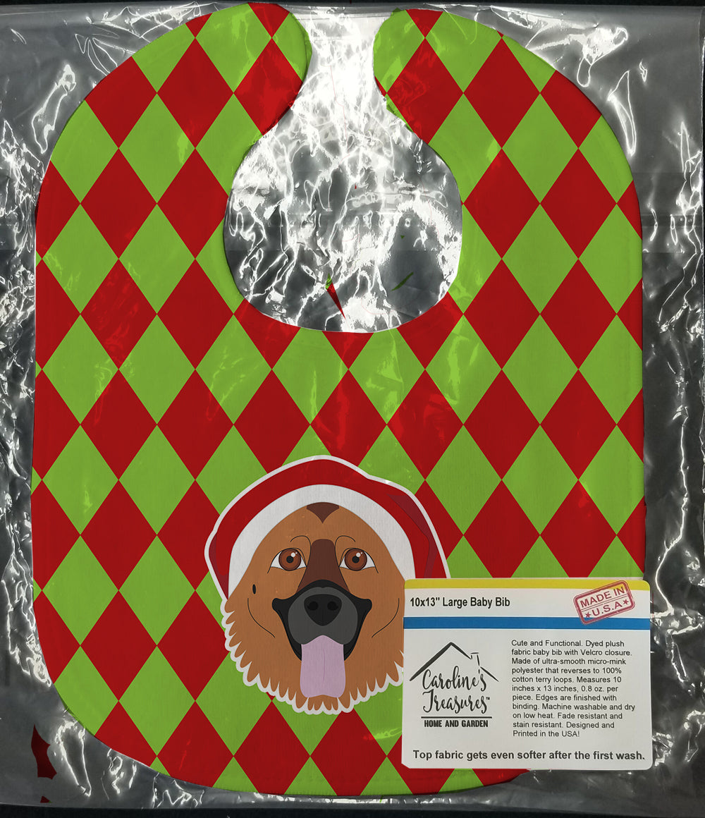 Christmas German Shepherd Baby Bib Easy-Clean Baby Bib Baby Feeding Accessory Baby Mealtime Essential, 10 x 13, Multicolor
