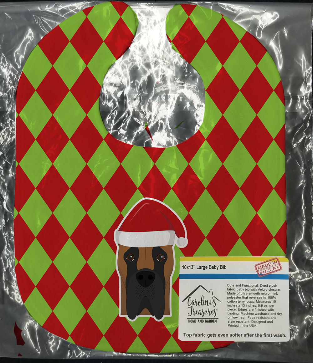 Christmas Great Dane Baby Bib Easy-Clean Baby Bib Baby Feeding Accessory Baby Mealtime Essential, 10 x 13, Multicolor