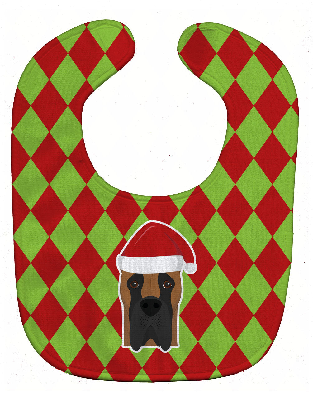 Christmas Great Dane Baby Bib Easy-Clean Baby Bib Baby Feeding Accessory Baby Mealtime Essential, 10 x 13, Multicolor