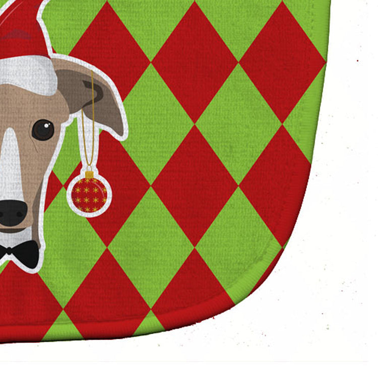 Christmas Greyhound Baby Bib Easy-Clean Baby Bib Baby Feeding Accessory Baby Mealtime Essential, 10 x 13, Multicolor