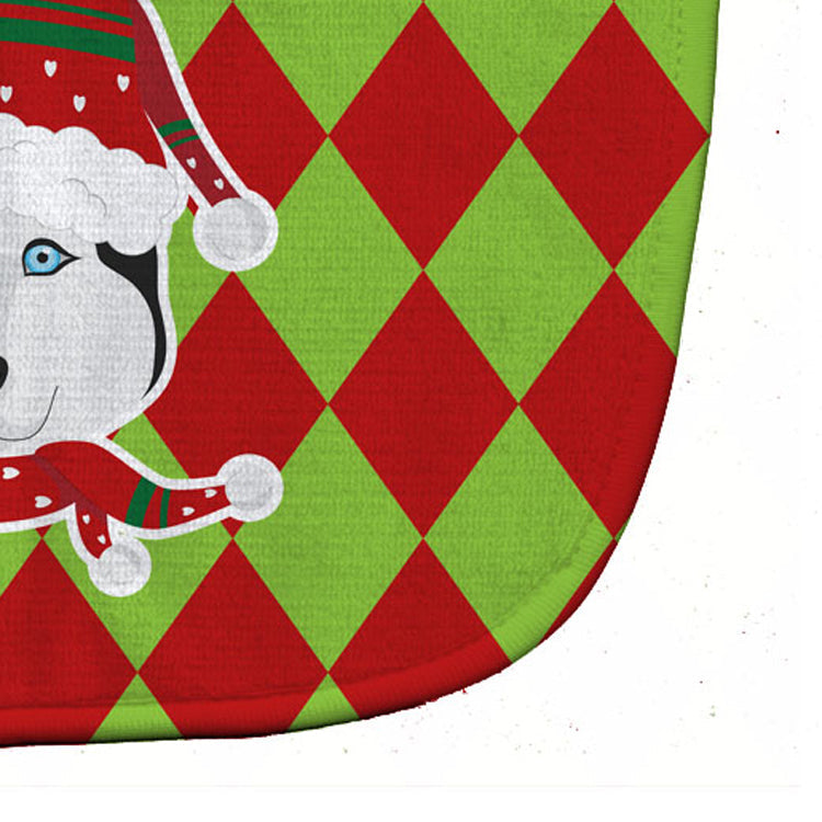 Christmas Siberian Husky Baby Bib Easy-Clean Baby Bib Baby Feeding Accessory Baby Mealtime Essential, 10 x 13, Multicolor