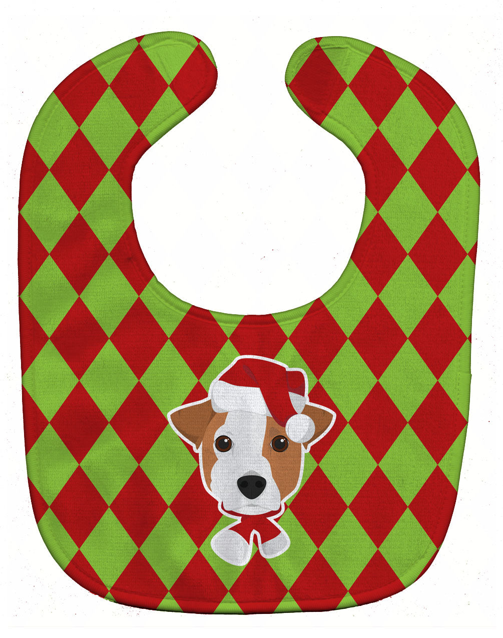 Christmas Jack Russell Terrier Baby Bib Easy-Clean Baby Bib Baby Feeding Accessory Baby Mealtime Essential, 10 x 13, Multicolor
