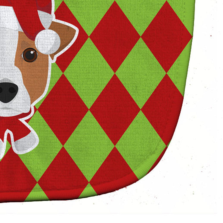 Christmas Jack Russell Terrier Baby Bib Easy-Clean Baby Bib Baby Feeding Accessory Baby Mealtime Essential, 10 x 13, Multicolor