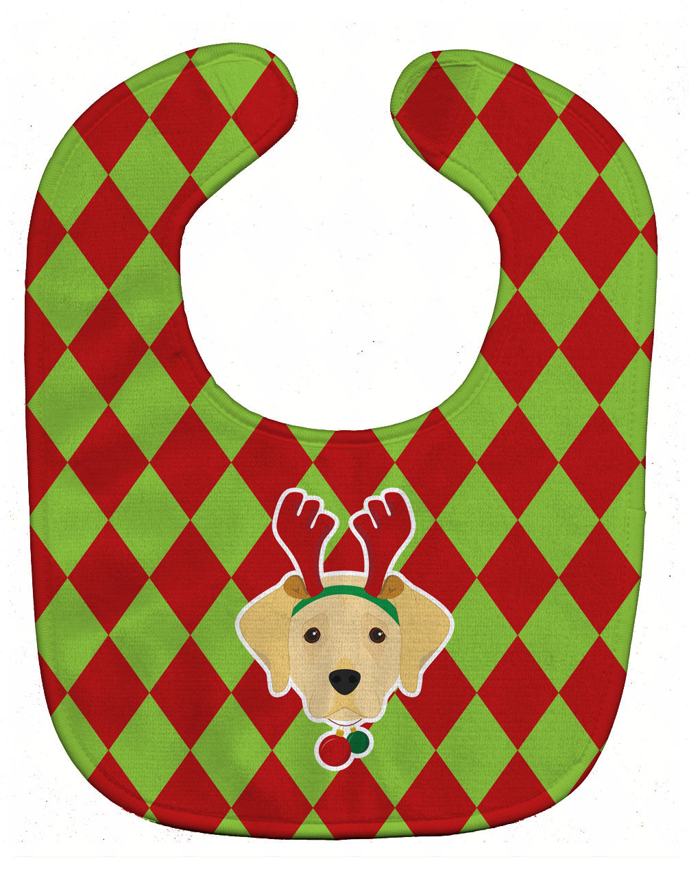 Christmas Yellow Labrador Baby Bib Easy-Clean Baby Bib Baby Feeding Accessory Baby Mealtime Essential, 10 x 13, Multicolor