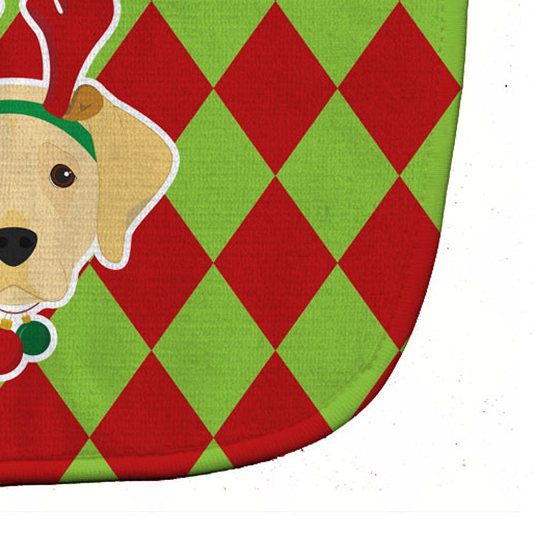 Christmas Yellow Labrador Baby Bib Easy-Clean Baby Bib Baby Feeding Accessory Baby Mealtime Essential, 10 x 13, Multicolor