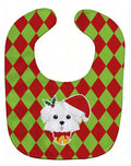 Christmas Maltese Baby Bib Easy-Clean Baby Bib Baby Feeding Accessory Baby Mealtime Essential, 10 x 13, Multicolor