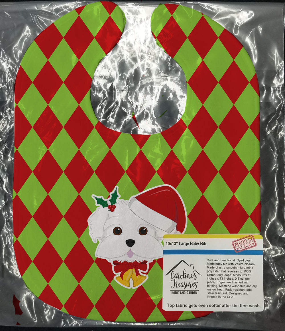Christmas Maltese Baby Bib Easy-Clean Baby Bib Baby Feeding Accessory Baby Mealtime Essential, 10 x 13, Multicolor