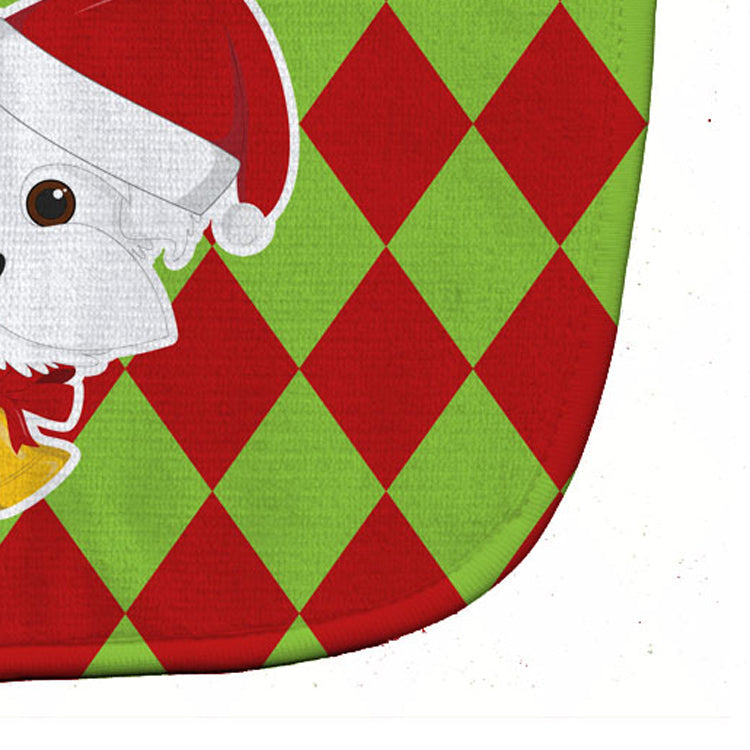 Christmas Maltese Baby Bib Easy-Clean Baby Bib Baby Feeding Accessory Baby Mealtime Essential, 10 x 13, Multicolor