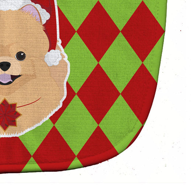 Christmas Pomeranian Baby Bib Easy-Clean Baby Bib Baby Feeding Accessory Baby Mealtime Essential, 10 x 13, Multicolor