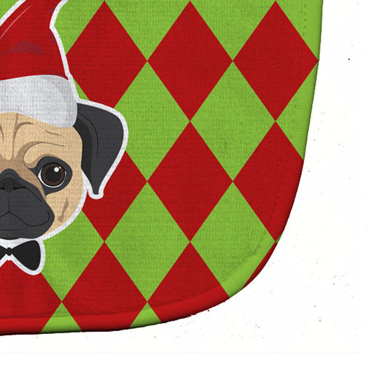Christmas Fawn Pug Baby Bib Easy-Clean Baby Bib Baby Feeding Accessory Baby Mealtime Essential, 10 x 13, Multicolor