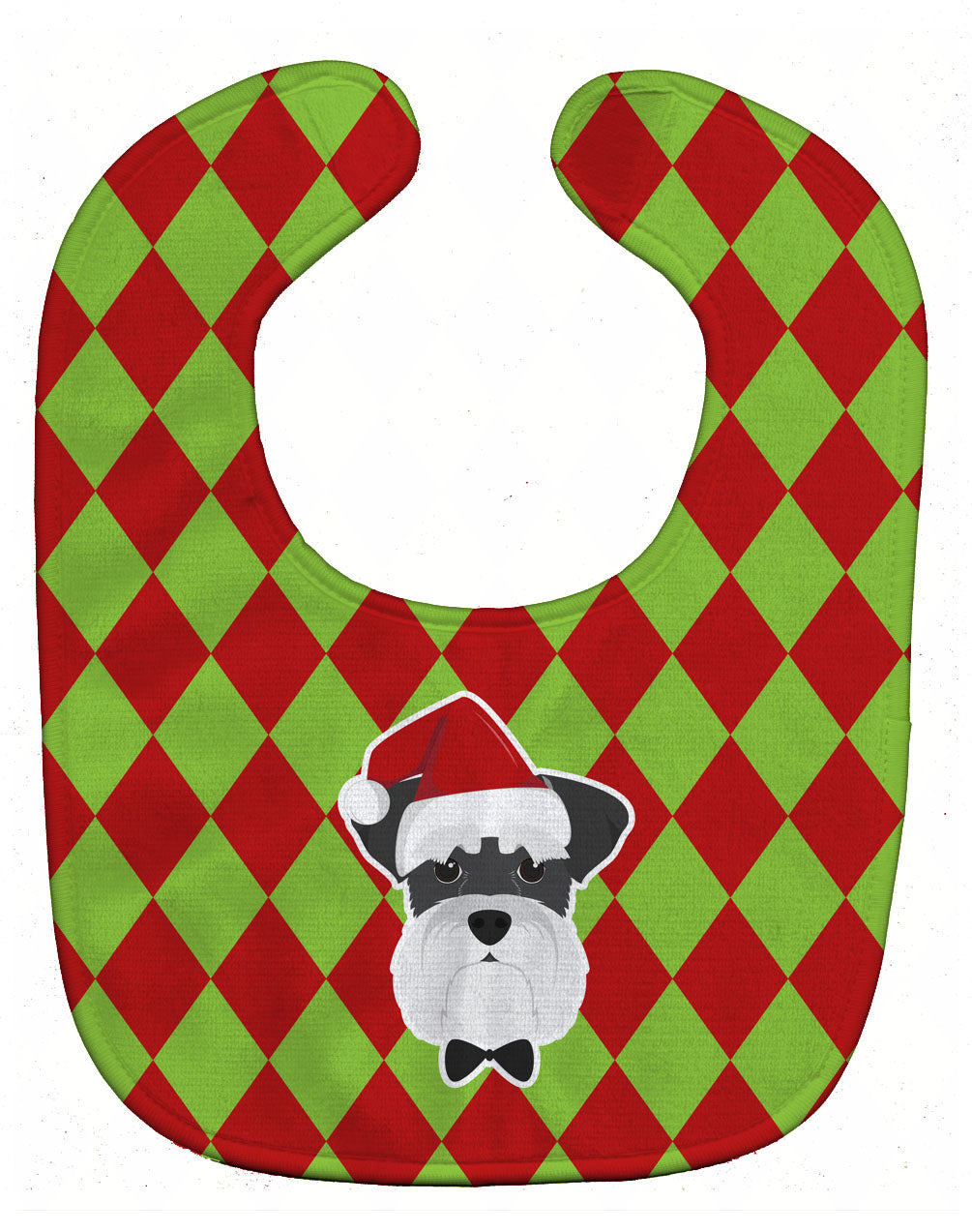 Christmas Schnauzer Baby Bib Easy-Clean Baby Bib Baby Feeding Accessory Baby Mealtime Essential, 10 x 13, Multicolor