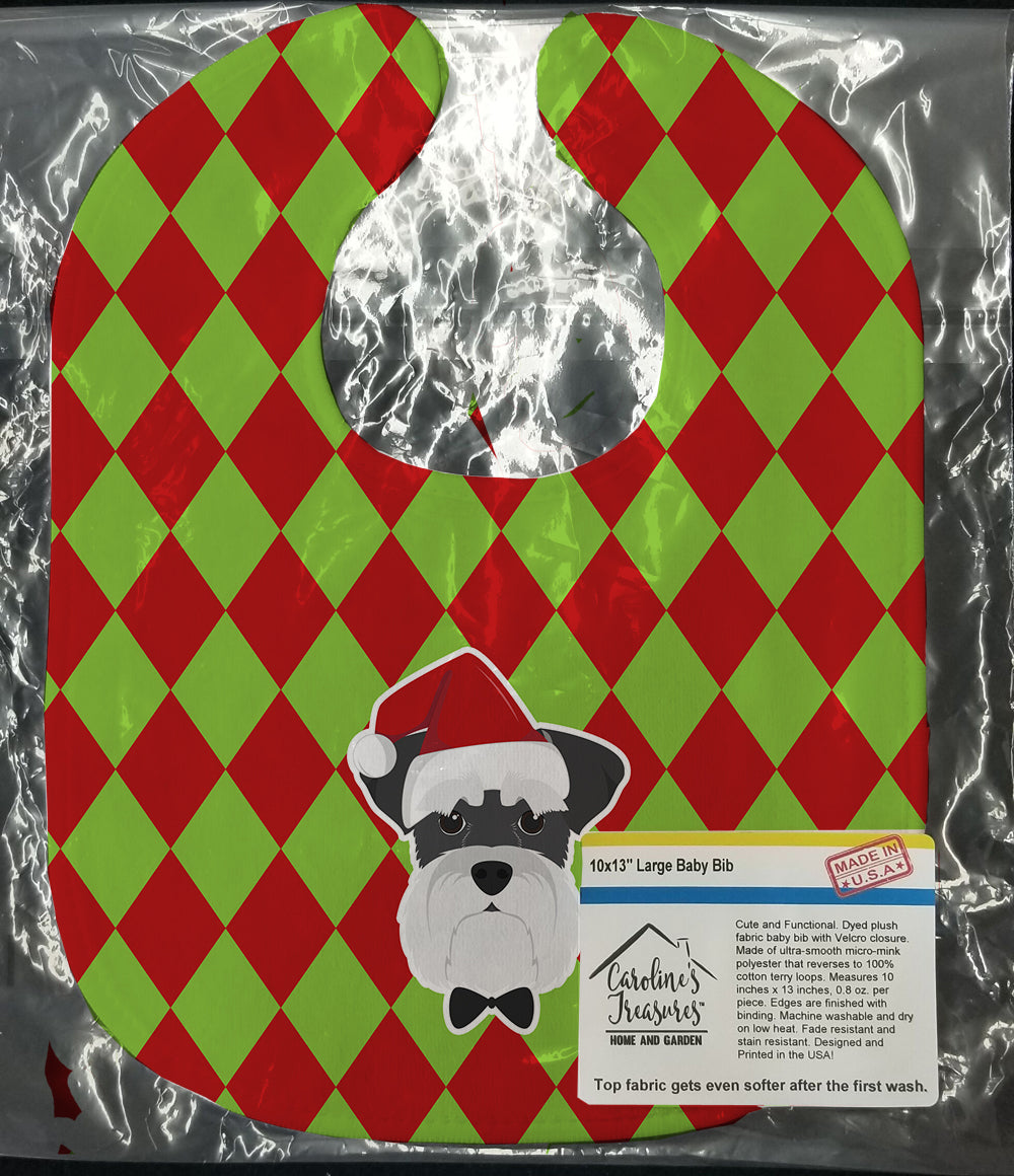 Christmas Schnauzer Baby Bib Easy-Clean Baby Bib Baby Feeding Accessory Baby Mealtime Essential, 10 x 13, Multicolor