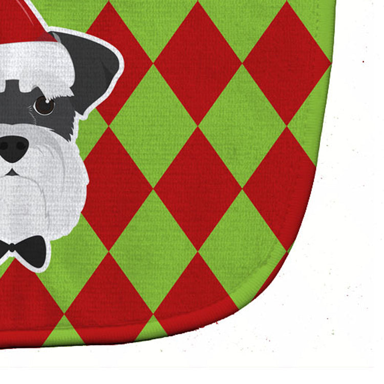 Christmas Schnauzer Baby Bib Easy-Clean Baby Bib Baby Feeding Accessory Baby Mealtime Essential, 10 x 13, Multicolor