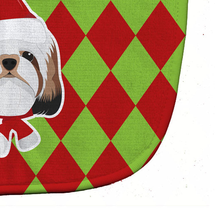 Christmas Shih Tzu Baby Bib Easy-Clean Baby Bib Baby Feeding Accessory Baby Mealtime Essential, 10 x 13, Multicolor