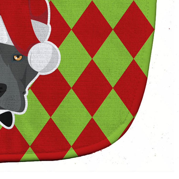 Christmas Staffordshire Bull Terrier Baby Bib Easy-Clean Baby Bib Baby Feeding Accessory Baby Mealtime Essential, 10 x 13, Multicolor
