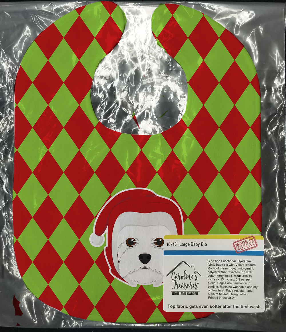 Christmas Westie Baby Bib Easy-Clean Baby Bib Baby Feeding Accessory Baby Mealtime Essential, 10 x 13, Multicolor