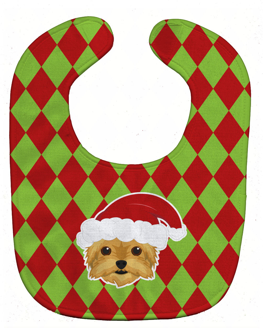 Christmas Yorkshire Terrier Yorkie Baby Bib Easy-Clean Baby Bib Baby Feeding Accessory Baby Mealtime Essential, 10 x 13, Multicolor