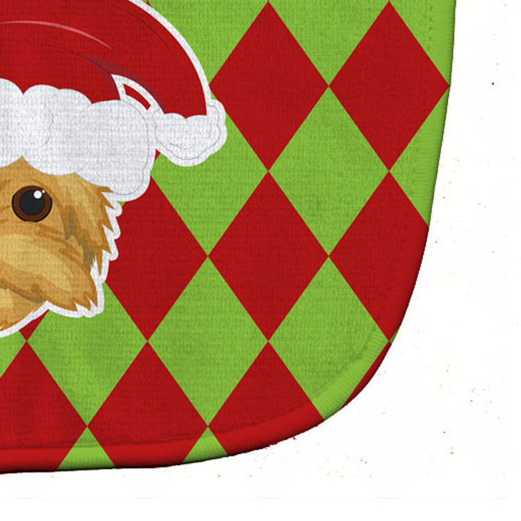 Christmas Yorkshire Terrier Yorkie Baby Bib Easy-Clean Baby Bib Baby Feeding Accessory Baby Mealtime Essential, 10 x 13, Multicolor
