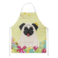 Easter Eggs Pug Cream Apron Cooking Kitchen Server Baking Crafts Gardening for Adult Women Men, Unisex, Large, Multicolor