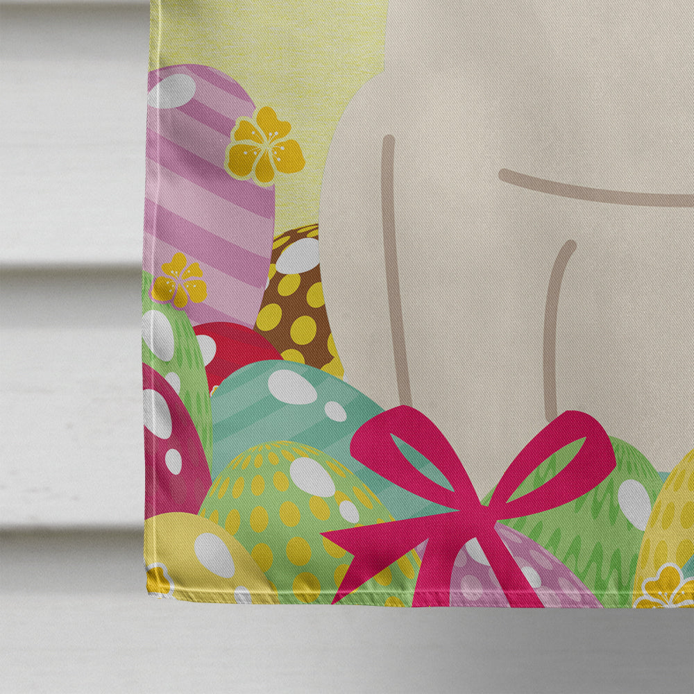 Easter Eggs Pug Cream House Flag 28x40 Porch Sleeve Pole Decorative Outside Yard Banner Artwork Wall Hanging, Polyester