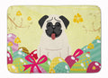 Easter Eggs Pug Cream Memory Foam Kitchen Mat Machine Washable Anti-Fatigue Cushion Comfort Bath or Kitchen Rug