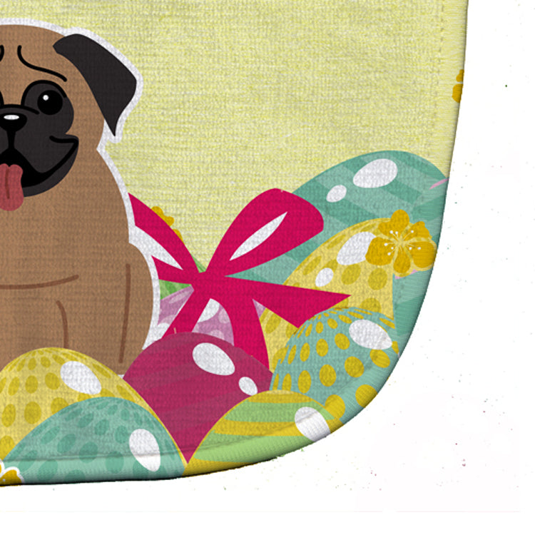 Easter Eggs Pug Brown Baby Bib Easy-Clean Baby Bib Baby Feeding Accessory Baby Mealtime Essential, 10 x 13, Multicolor