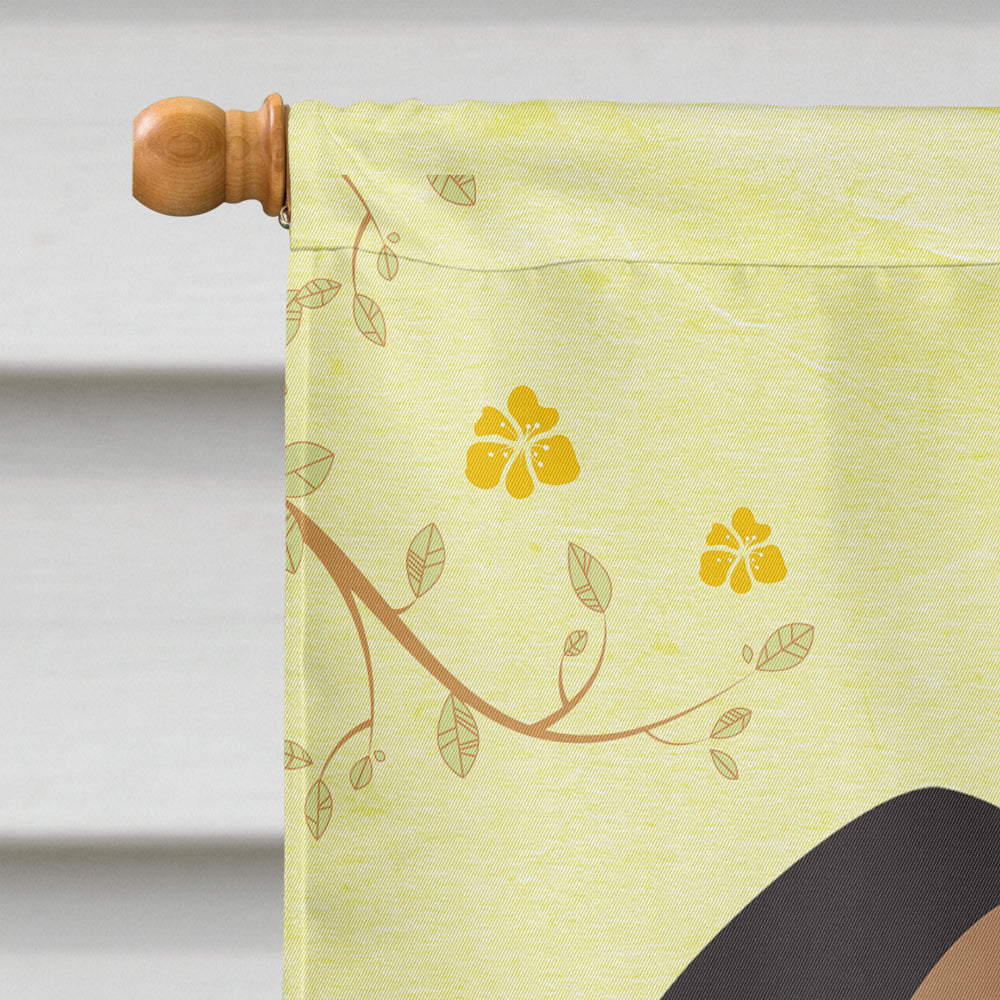 Easter Eggs Pug Brown House Flag 28x40 Porch Sleeve Pole Decorative Outside Yard Banner Artwork Wall Hanging, Polyester