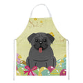Easter Eggs Pug Black Apron Cooking Kitchen Server Baking Crafts Gardening for Adult Women Men, Unisex, Large, Multicolor