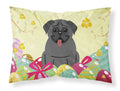 Easter Eggs Pug Black Standard Pillowcase Lightweight Super Soft Easy Care Decorative Artwork Pillowcase, Standard