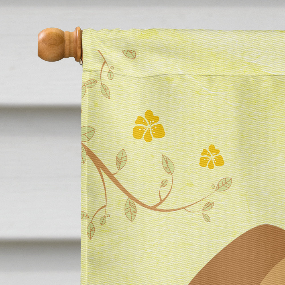 Easter Eggs Pug Brown House Flag 28x40 Porch Sleeve Pole Decorative Outside Yard Banner Artwork Wall Hanging, Polyester