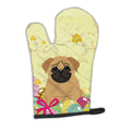 Easter Eggs Pug Brown Oven Mitt Heat Resistant Thick Oven Mitt for Hot Pans and Oven, Kitchen Mitt Protect Hands, Cooking Baking Glove