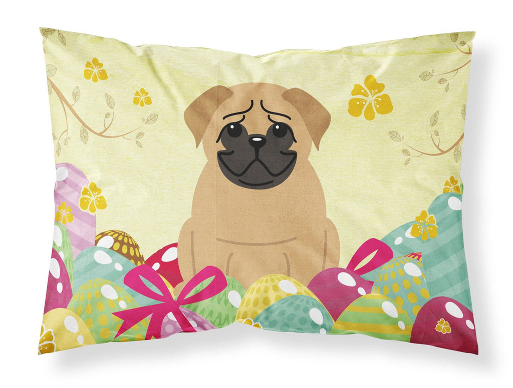 Easter Eggs Pug Brown Standard Pillowcase Lightweight Super Soft Easy Care Decorative Artwork Pillowcase, Standard