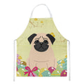 Easter Eggs Pug Fawn Apron Cooking Kitchen Server Baking Crafts Gardening for Adult Women Men, Unisex, Large, Multicolor
