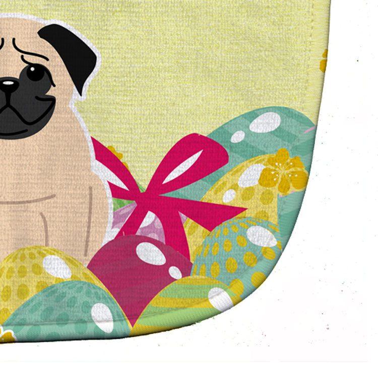 Easter Eggs Pug Fawn Baby Bib Easy-Clean Baby Bib Baby Feeding Accessory Baby Mealtime Essential, 10 x 13, Multicolor