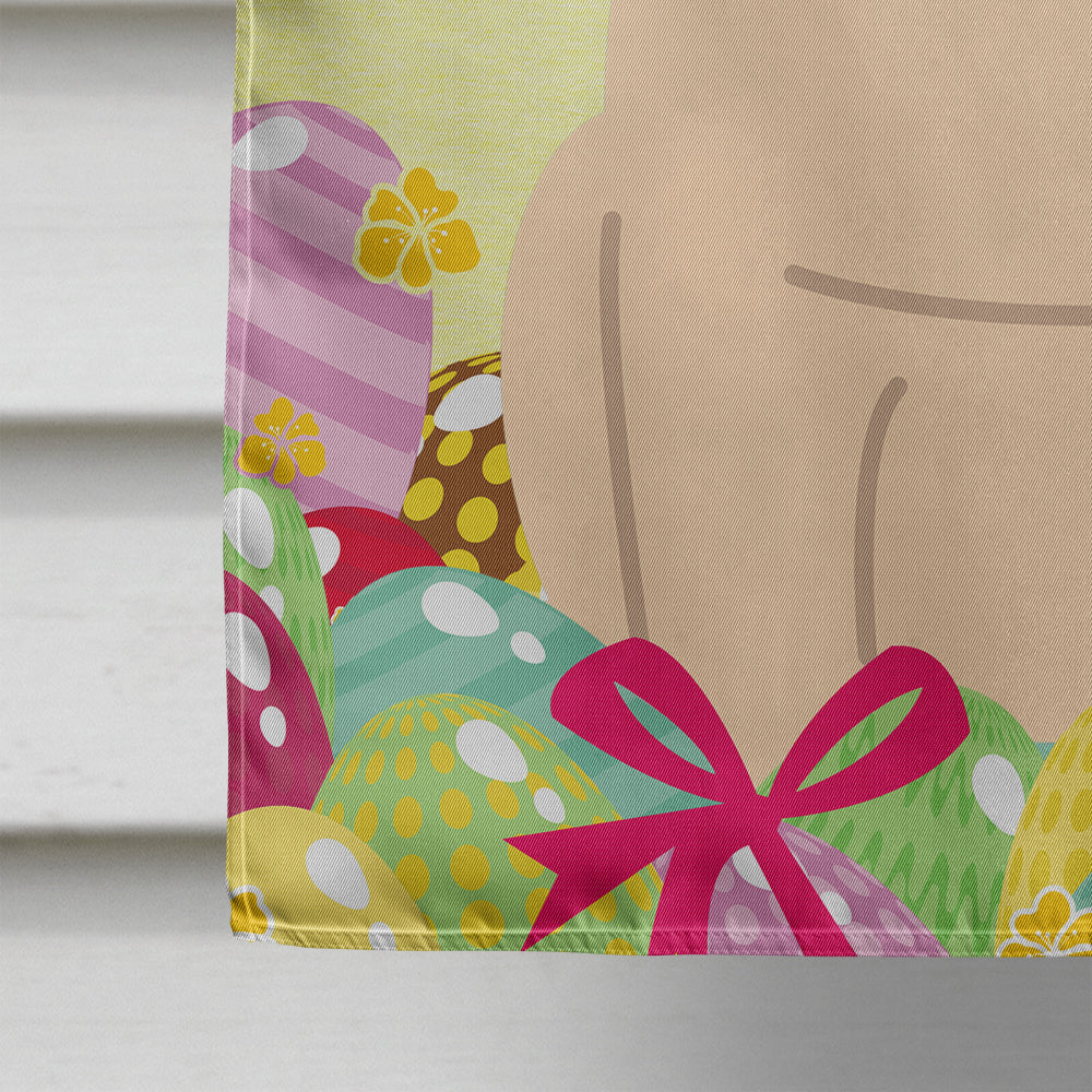 Easter Eggs Pug Fawn House Flag 28x40 Porch Sleeve Pole Decorative Outside Yard Banner Artwork Wall Hanging, Polyester