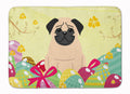 Easter Eggs Pug Fawn Memory Foam Kitchen Mat Machine Washable Anti-Fatigue Cushion Comfort Bath or Kitchen Rug