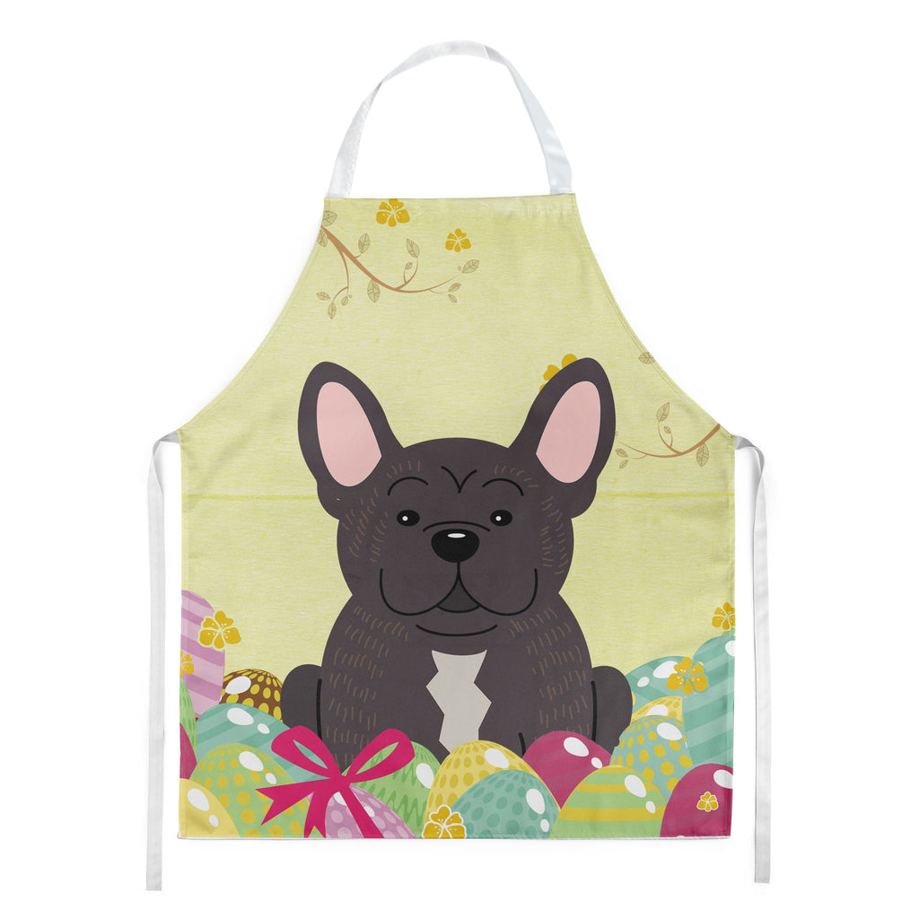 Easter Eggs French Bulldog Brindle Apron Cooking Kitchen Server Baking Crafts Gardening for Adult Women Men, Unisex, Large, Multicolor
