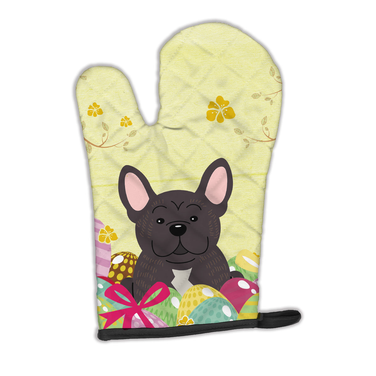 Easter Eggs French Bulldog Brindle Oven Mitt Heat Resistant Thick Oven Mitt for Hot Pans and Oven, Kitchen Mitt Protect Hands, Cooking Baking Glove