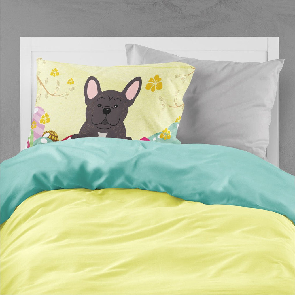 Easter Eggs French Bulldog Brindle Standard Pillowcase Lightweight Super Soft Easy Care Decorative Artwork Pillowcase, Standard