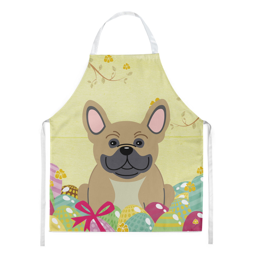 Easter Eggs French Bulldog Cream Apron Cooking Kitchen Server Baking Crafts Gardening for Adult Women Men, Unisex, Large, Multicolor