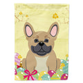 Easter Eggs French Bulldog Cream House Flag 28x40 Porch Sleeve Pole Decorative Outside Yard Banner Artwork Wall Hanging, Polyester